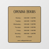 Openingsuren l Zwart Schrift Bedrijfstijd  Raamsticker (Vel)