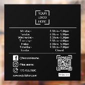 Openingsuren met QR-code aangepaste bedrijfslogo Raamsticker (Vel 2)