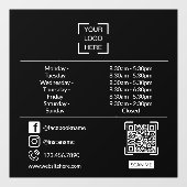 Openingsuren met QR-code aangepaste bedrijfslogo Raamsticker (Vel)
