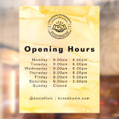 Openingsuren Modern bedrijfslogo Raamsticker (Vel 2)