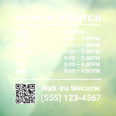 Openingsuren QR-code venster Raamsticker (Vel 3)