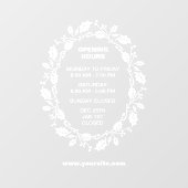 Openingsuren Ramenbord, Kerstmis,  Raamsticker (Vel)