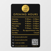 Openingsuren tijden Logo Zwart Goud Raamsticker (Vel)