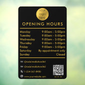 Openingsuren tijden Logo Zwart Goud Raamsticker (Vel 3)