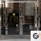 Openingsuren tijden Logo Zwart Goud Raamsticker (Kantoordeur)