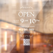 Openingsuren Transparante Qr Code Modern Raamsticker (Vel 2)