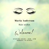 Openingsuren visagist welkom raamsticker (Vel 3)