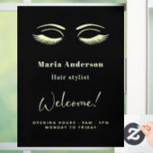 Openingsuren visagist welkom zwart raamsticker (Huis)