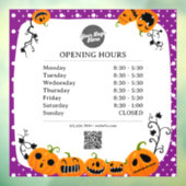 Openingsuren | Zakelijk logo opening Halloween Raamsticker (Vel 3)