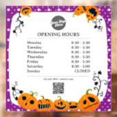 Openingsuren | Zakelijk logo opening Halloween Raamsticker (Vel 2)