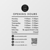 Openingsuren Zakelijke QR-code Bedrijfslogo Raamsticker (Vel)