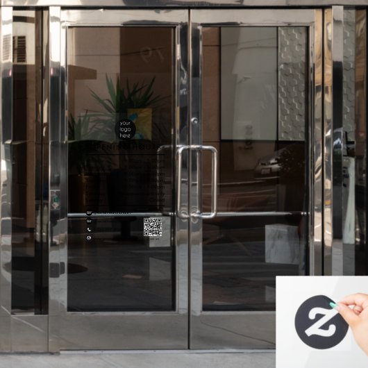 Openingsuren Zakelijke QR-code Logo Raamsticker (Kantoordeur)