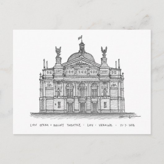Opera + Ballet Theater, Lviv, Oekraïne Briefkaart (Voorkant)
