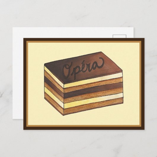 Opéra Cake Franse gebak Patisserie Dessert eten Briefkaart (Voorkant / Achterkant)