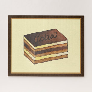 Opéra Cake Franse gebak Patisserie Dessert eten Legpuzzel