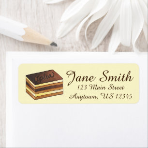 Opera Cake gebak Franse Patisserie bakkerij Chef Etiket