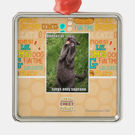 Opera Cat Metalen Ornament (Voorkant)