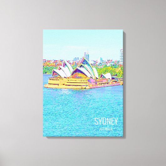 Opera House Sydney Harbour water uitzicht Canvas P Afdruk (Voorkant)