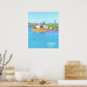 Opera House Sydney Vue sur l'eau du port Poster (Cuisine)