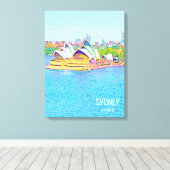 Opera House Sydney Vue sur l'eau du port Toile Imp (Insitu (Plancher de Bois))