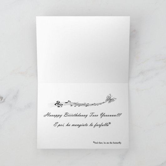 Opera Kat verjaardagskaart Kaart (Binnen)