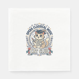 Opera Klassieke Muziek Kat Cute Kat T-Shirt Ontwer Servet