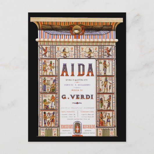 Opera Music, Egyptisch Aida door Verdi Briefkaart (Voorkant)