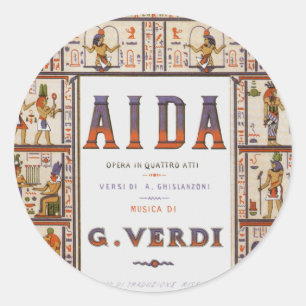  Opera Music, Egyptisch Aida door Verdi Ronde Sticker