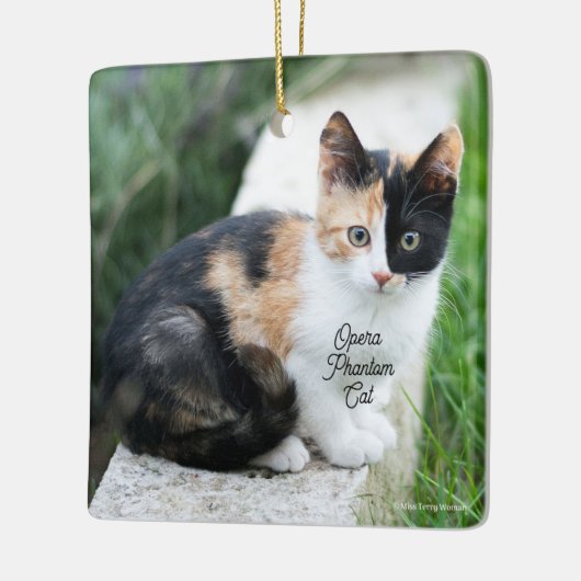 Opera Phantom Cat Keramisch Ornament (Links)