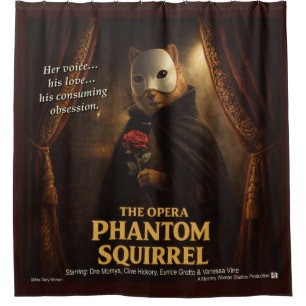 Opera Phantom Eekhoorn Parodie Douchegordijn