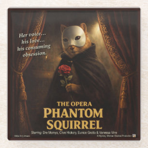 Opera Phantom Eekhoorn Parodie Glazen Onderzetter