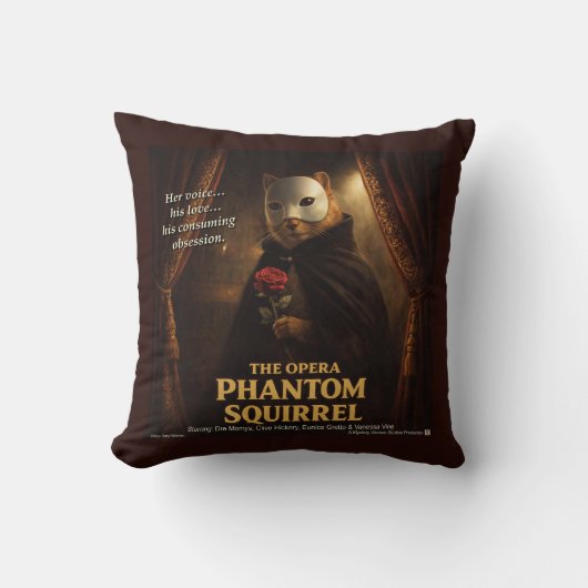 Opera Phantom Eekhoorn Parodie Kussen (Voorkant)