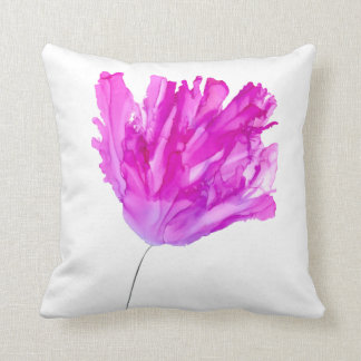 Opera Pink fringed Tulip handbeschilderd werpkusse Kussen