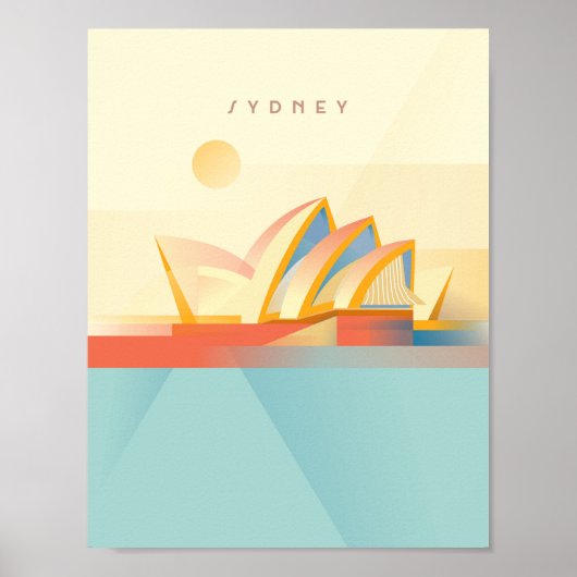 Opera Sydney - Minimale Art Deco - Reisoproer Poster (Voorkant)