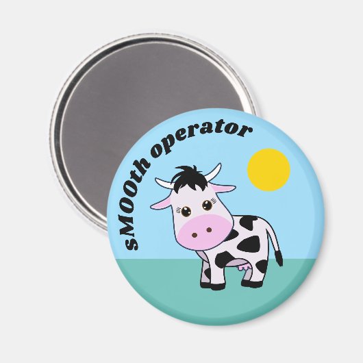 "Opérateur sMOOth" Magnet de vache mignonne (Recto/Verso)
