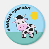 "Opérateur sMOOth" Magnet de vache mignonne (Devant)