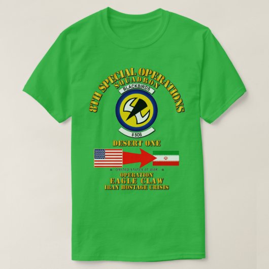 Operatie Eagle Claw Iran 8e SOS T-shirt (Design voorkant)