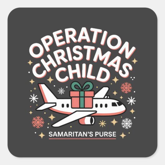 Operatie Kerstkind Samaritan Purse  Vierkante Sticker (Voorkant)