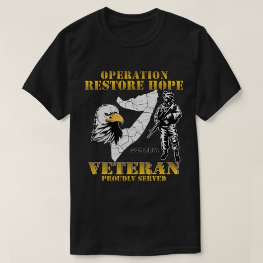 Operatie Restore Hope Somalia ORH Veteran T-shirt (Design voorkant)