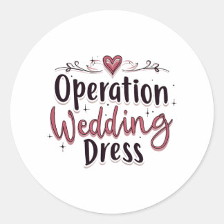Operatie Trouwjurk Funny Bride Bachelorette P Ronde Sticker