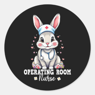 Operatiekamer verpleegster Bunny met stethoscoop P Ronde Sticker