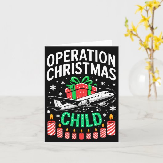 Operation Christmas Child Family Matching Xmas Fun Kaart (Gele Bloem)