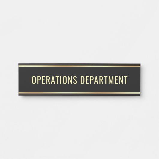 Operations Department Sjabloon tekst Deurbordje (Voorkant)