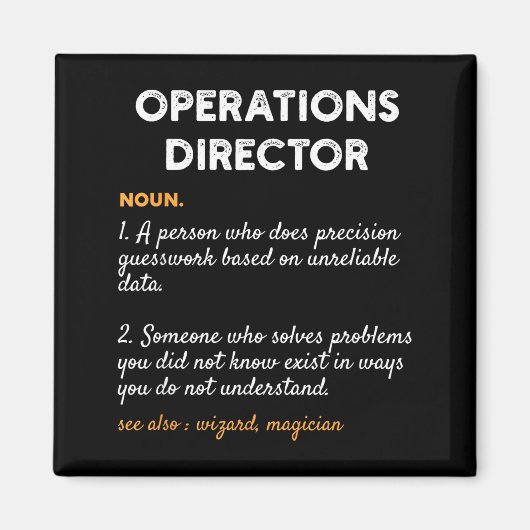 Operations Director Profession Funny Dictionary De Magneet (Voorkant)