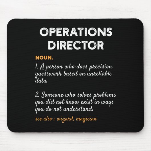 Operations Director Profession Funny Dictionary De Muismat (Voorkant)