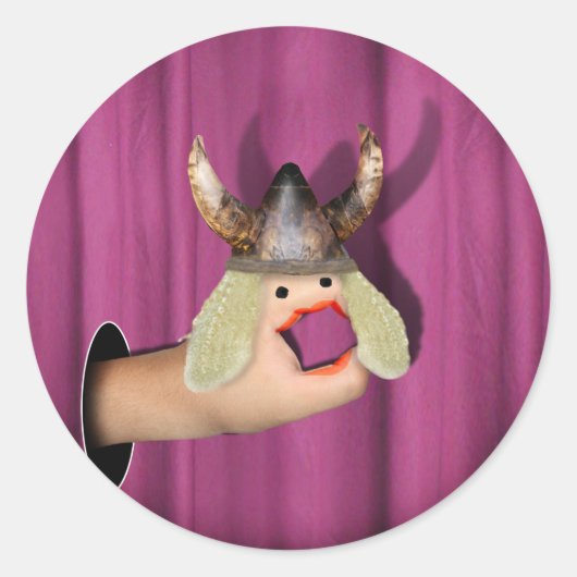 Operatische hand in het licht ronde sticker (Voorkant)