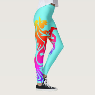 Opfokpaard regenboog print op elke kleur legging