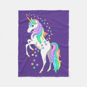  opfokregenboogvaar Unicorn Falling Stars Fleece Deken