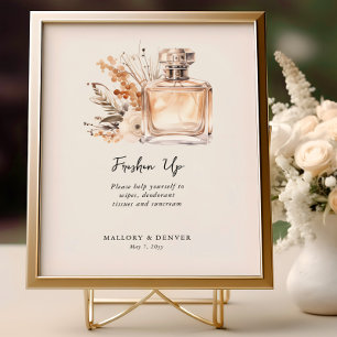 Opfrissen Neutral Vintage Wedding Restroom Sign Poster