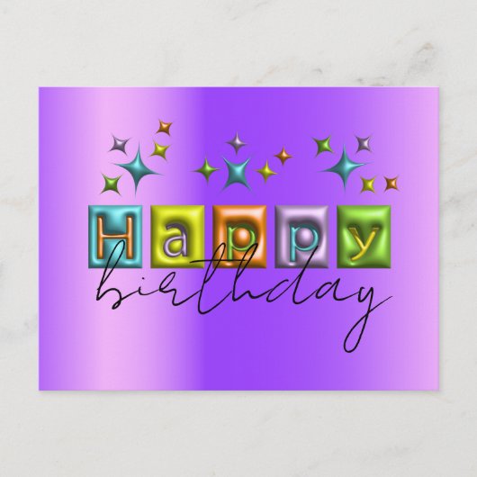 Opgeblazen 3D-typografie en glitters Gefeliciteerd Briefkaart (Voorkant)